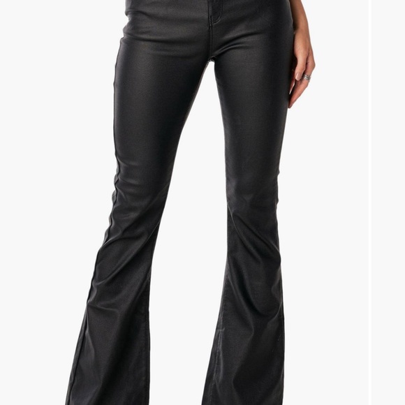NWT Edikted Luna Faux Leather Flare Leg Pants - Picture 1 of 4